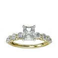 thumbnail image 1 of 1.00 Carat Excellent Radiant Shape Genuine Diamond Latest Design Solitaire with Accents Engagement Ring for Ladies Solid 18K Yellow Gold Size 7.5, 1 of 6