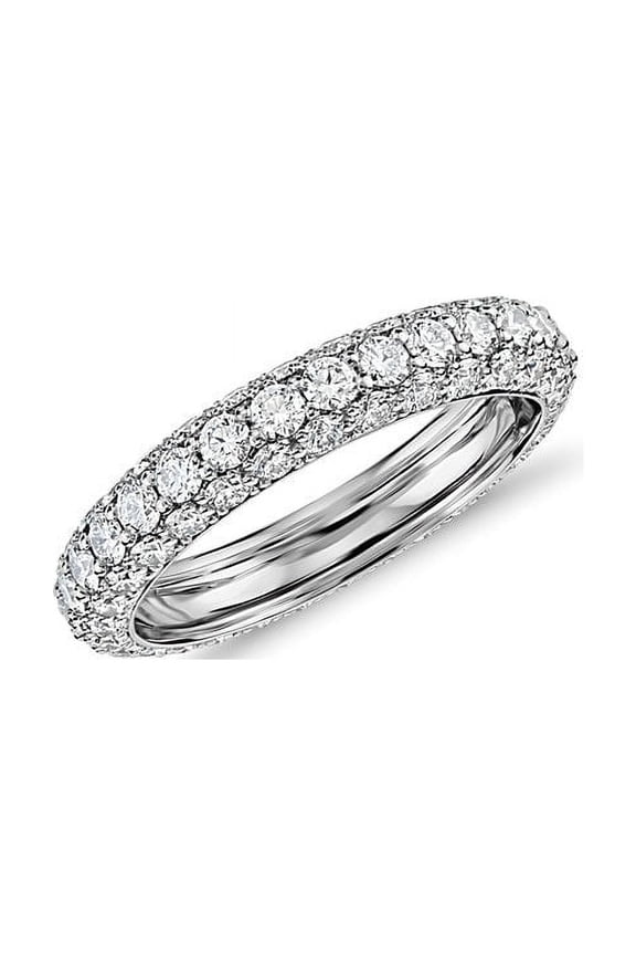 1.00 Carat Excellent Round Cut Natural Diamond Beautiful Bridal Eternity Band for Bride Solid 950 Platinum Size 5