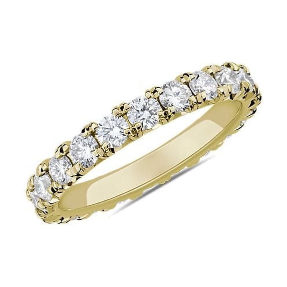 1.00 Carat Excellent Round Cut Natural Diamond Beautiful Eternity Band for Anniversary Solid 14K Yellow Gold Size 4.5