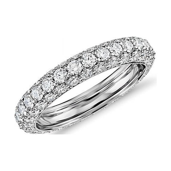 1.00 Carat Excellent Round Cut Natural Diamond Beautiful Eternity Band for Anniversary Solid 950 Platinum Size 4.5