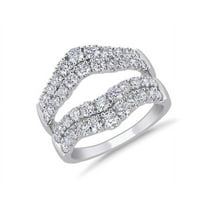 1.00 Carat Excellent Round Cut Natural Diamond Beautiful Eternity Band for Women in Solid 14K White Gold Size 11.5