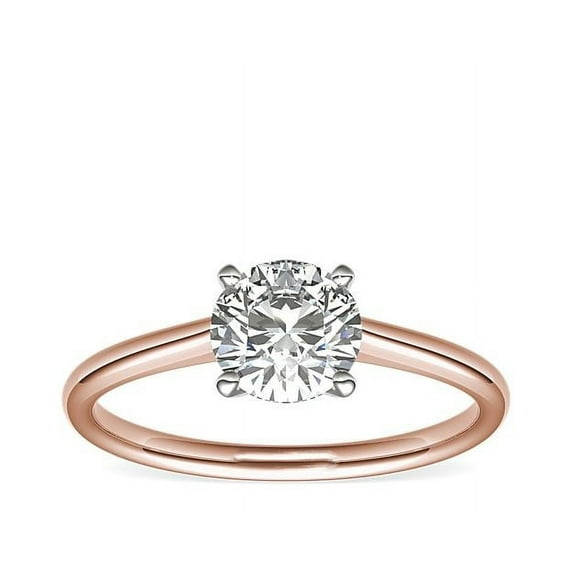 1.00 Carat Excellent Round Cut Natural Diamond Beautiful Ring for Anniversary Solid 18K Rose Gold Size 4.5
