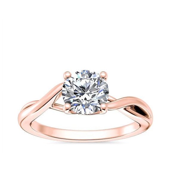 1.00 Carat Excellent Round Cut Natural Diamond Solitaire Beautiful Ring for Women Solid 18K Rose Gold Size 11.5