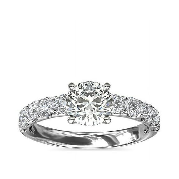 Diamond-Capitals 1.00 Ct Lovely Round Shape Solitaire Natural Diamond (F-G/VS1) Ring for Anniversary Gift Solid 18K White Gold Size 11.5