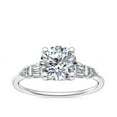 thumbnail image 1 of 1.00 Carat Excellent Round Cut Natural Diamond Solitaire with Accents Beautiful Ring for Women in Solid 14K White Gold Size 11.5, 1 of 8