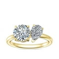 thumbnail image 1 of 1.00 Carat Excellent Round & Pear Cut Natural Diamond Beautiful Two Stone Ring for Anniversary Solid 14K Yellow Gold Size 4.5, 1 of 8