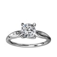 thumbnail image 1 of 1.00 Carat Excellent Round Shape Genuine Diamond Latest Design Solitaire Engagement Ring for Ladies Solid 18K White Gold Size 7.5, 1 of 7