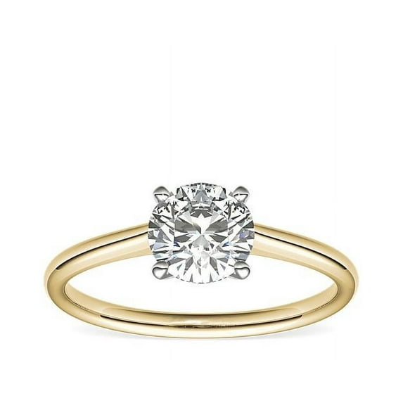 1.00 Carat Excellent Round Shape Natural Diamond Unique Engagement Ring for Ladies Solid 14K Yellow Gold Size 7.5