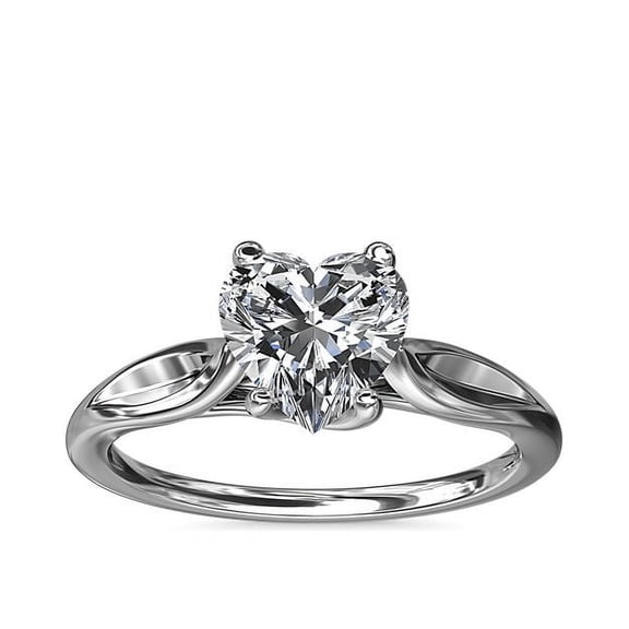 2.00 Carat Heart IGI Certified Lab Grown Diamond Beautiful Solitaire Engagement Ring for Women Solid 14K White Gold Size 7