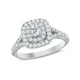thumbnail image 1 of 1.00 Carat (I1-I2) Diamond Double Halo Engagement Ring in 14K White Gold, 1 of 6