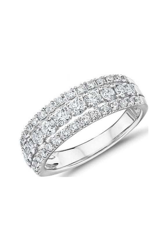 1.00 Carat Shiny Lab Grown Diamond Round Cut Wedding Eternity Band for Ladies 14K White Gold Size 3 by Diamond-Capitals
