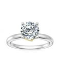 thumbnail image 1 of 1.00 Carat Stunning Solitaire Round Genuine Diamond Elegant Wedding Ring for Women Solid 18K White Gold Size 7, 1 of 8