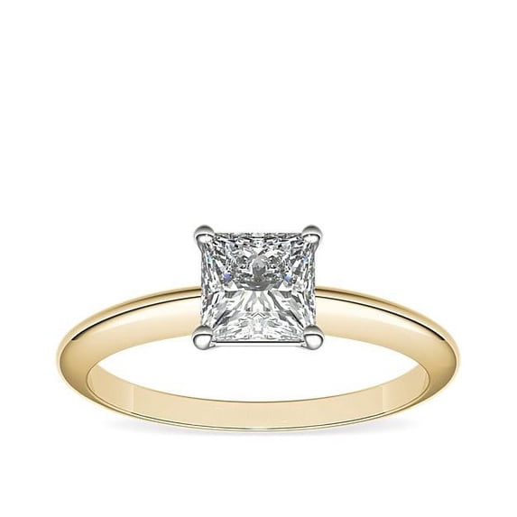 1.00 Carat Stylish Solitaire Style Princess Natural Diamond Elegant Ring for Women Solid 14K Yellow Gold Size 4