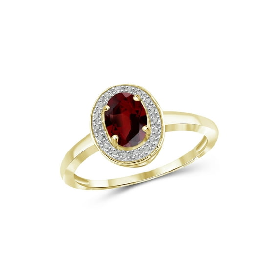 1.00 Carat T.G.W. Garnet Gemstone and Accent White Diamond Ring