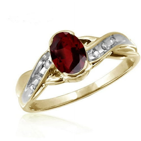 1.00 Carat T.G.W. Garnet Gemstone and Accent White Diamond Ring