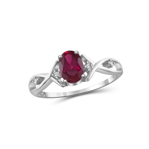1.00 Carat T.G.W. Ruby And White Diamond Accent Sterling Silver Ring