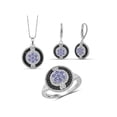 thumbnail image 1 of 1.00 Carat T.G.W. Tanzanite And Black & White Diamond Accent Sterling Silver 3-Piece Jewelry set, 1 of 7