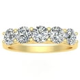 thumbnail image 1 of 1.00 Carat TW Diamond Five Stone Wedding Band in 14k Yellow Gold, 1 of 4