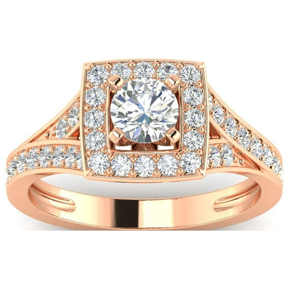 1.00 Carat TW Women's Diamond Engagement rings in 10k Rose Gold (G-H, I1)