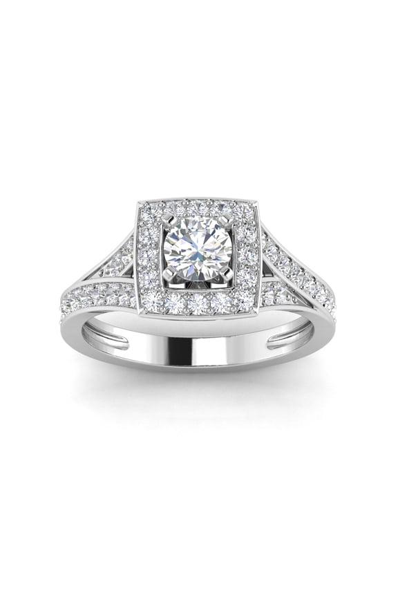 1.00 Carat TW Women's Diamond Engagement rings in 10k White Gold (G-H, I1)