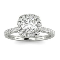 1.00 Carat TW Women's Diamond Halo Engagement Rings in 10k White Gold