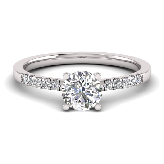 1.00 Carat TW Women's Diamond Halo Engagement Rings in 10k White Gold
