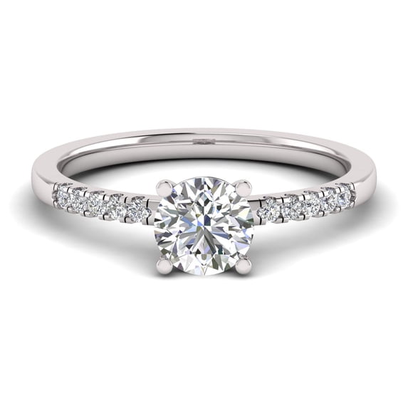 1.00 Carat TW Women's Diamond Halo Engagement Rings in 10k White Gold