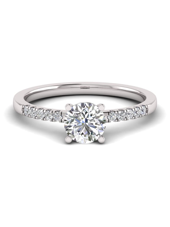1.00 Carat TW Women's Diamond Halo Engagement Rings in 10k White Gold