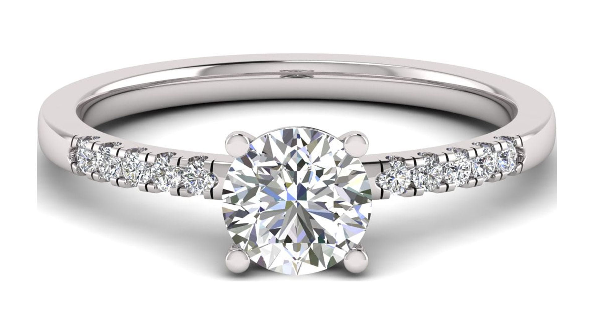 1.00 Carat TW Women's Diamond Halo Engagement Rings in 10k White Gold