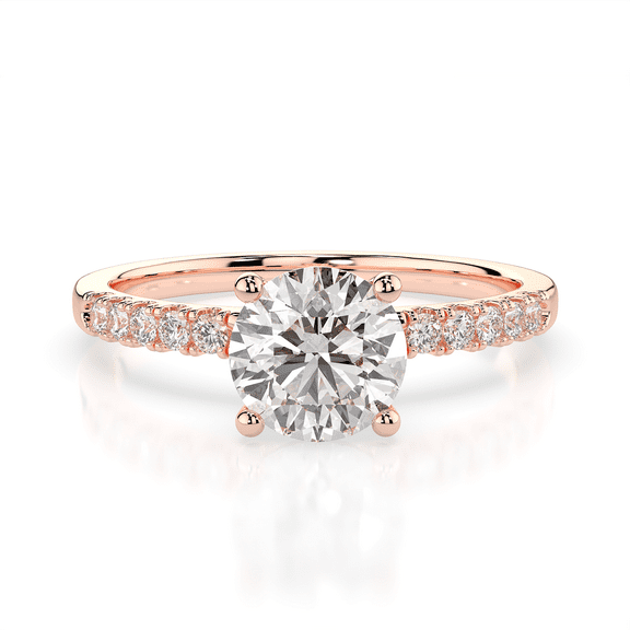 1.00 Carat TW Women's Moissanite Engagement Ring in 18k Rose Plated Silver (D Color, VVS1 Clarity, Size 5)