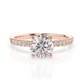 thumbnail image 1 of 1.00 Carat TW Women's Moissanite Engagement Ring in 18k Rose Plated Silver (D Color, VVS1 Clarity, Size 6.5), 1 of 5