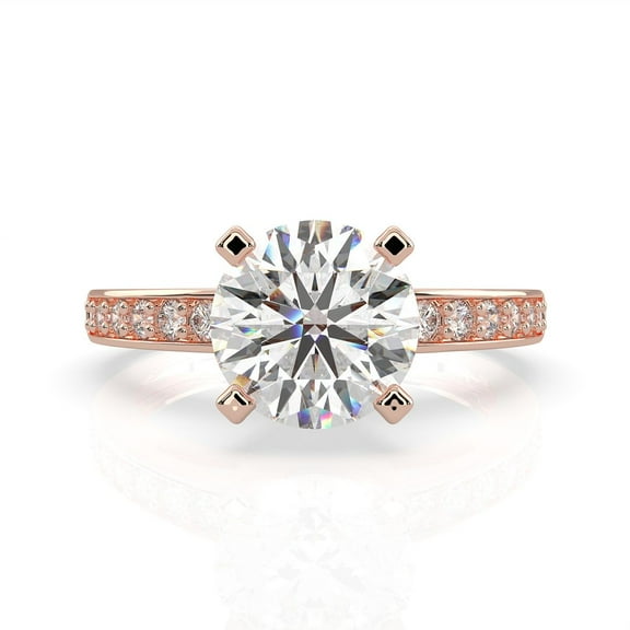 1.00 Carat TW Women's Moissanite Engagement Ring in 18k Rose Plated Silver (VVS1 Clarity, D Color, Size 7)