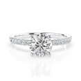 thumbnail image 1 of 1.00 Carat TW Women's Moissanite Engagement Ring in 18k White Plated Silver (D Color, VVS1 Clarity, Size 5), 1 of 5