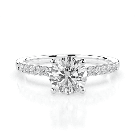 1.00 Carat TW Women's Moissanite Engagement Ring in 18k White Plated Silver (D Color, VVS1 Clarity, Size 6.5)
