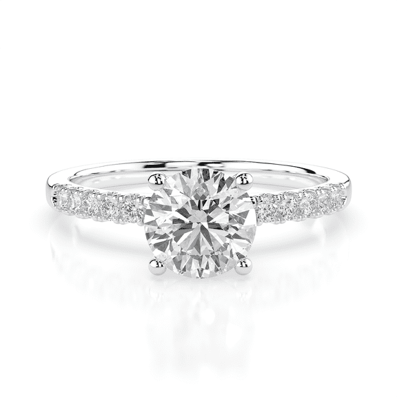 1.00 Carat TW Women's Moissanite Engagement Ring in 18k White Plated Silver (D Color, VVS1 Clarity, Size 6)