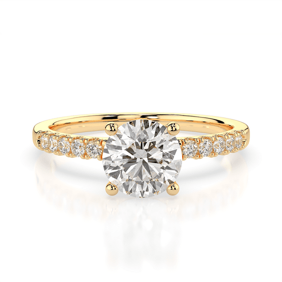 1.00 Carat TW Women's Moissanite Engagement Ring in 18k Yellow Plated Silver (D Color, VVS1 Clarity, Size 5.5)