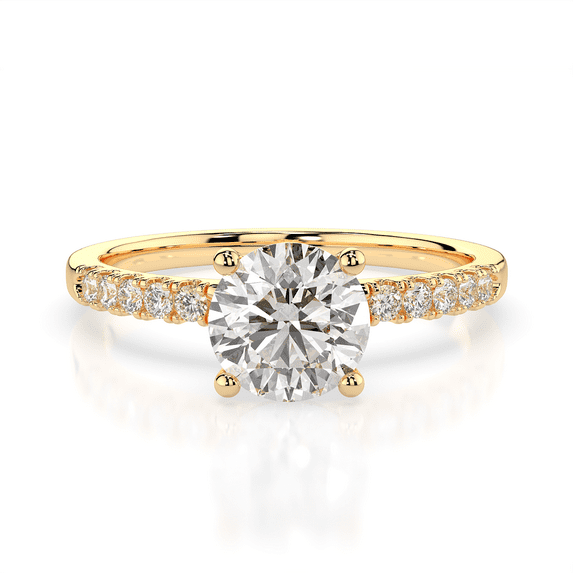 1.00 Carat TW Women's Moissanite Engagement Ring in 18k Yellow Plated Silver (D Color, VVS1 Clarity, Size 7.5)