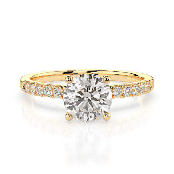 1.00 Carat TW Women's Moissanite Engagement Ring in 18k Yellow Plated Silver (D Color, VVS1 Clarity, Size 8.5)