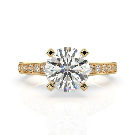 1.00 Carat TW Women's Moissanite Engagement Ring in 18k Yellow Plated Silver (VVS1 Clarity, D Color, Size 5.5)
