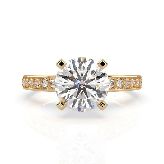 1.00 Carat TW Women's Moissanite Engagement Ring in 18k Yellow Plated Silver (VVS1 Clarity, D Color, Size 5)