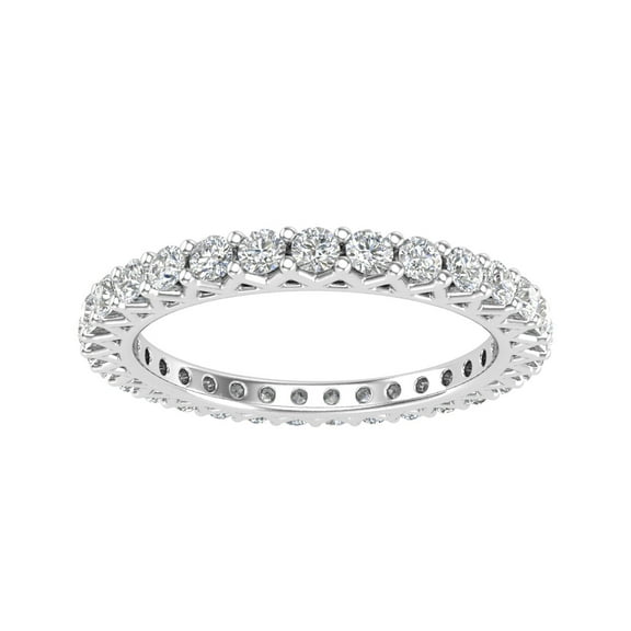 1.00 Carat TW Women's Natural Diamond Eternity Rings in 10k Gold (G-H Color, I1-I2 Clarity)