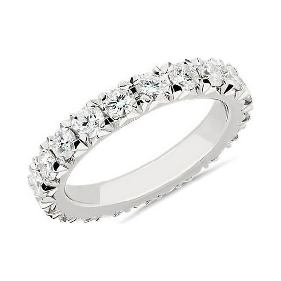 1.00 Carat VS1/F-G Round Genuine Diamond Stunning Engagement Band for Women Solid 14K White Gold Size 7