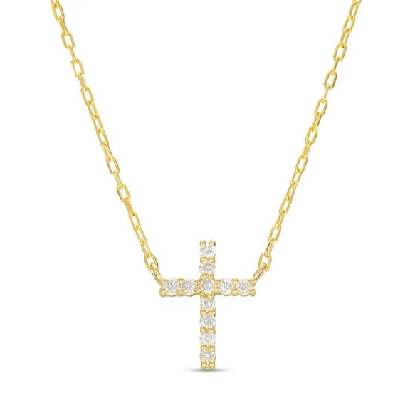 1.00 Carat VS1 Round Cut Genuine Diamond Beautiful Religious Necklace for Women Solid 14K Yellow Gold With 18 inches chain