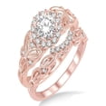 thumbnail image 1 of 1.00 Carat Vintage floral Bridal Set Engagement Ring with Round Diamond in 10k Rose Gold, 1 of 3