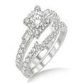thumbnail image 1 of 1.00 Carat Vintage floral Bridal Set Engagement Ring with Round Diamond in 10k white Gold, 1 of 3