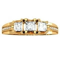 thumbnail image 1 of 1.00 Carat (ctw) 10K Yellow Gold Princess & Round Diamond Ladies Vintage Bridal 3 Stone Engagement Ring 1 CT, 1 of 4