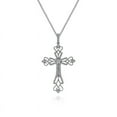 thumbnail image 1 of 1.00 Ct Beautiful Round Shape Real Diamond Style Cross Pendant Necklace for Ladies Solid 14K White Gold With 18 inches chain, 1 of 3