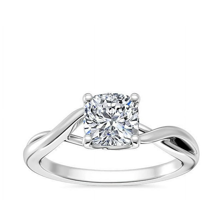 Ct Brilliant Cushion Cut Genuine Diamond Sparkle Solitaire