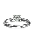 thumbnail image 1 of 1.00 Ct Brilliant Cushion Cut Natural Diamond Accents Elegant Ring for Women Solid 18K White Gold Size 6, 1 of 6