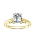 thumbnail image 1 of 1.00 Ct Brilliant Emerald Cut Natural Diamond Accents Elegant Ring for Women Solid 18K Yellow Gold Size 6, 1 of 8